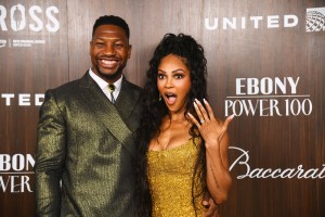 Jonathan Majors, Meagan Good at the 2024 EBONY Power 100 Gala held at Nya Studios West on November 17, 2024 in Los Angeles, California.