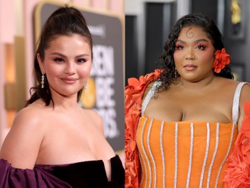 Split image of Selena Gomez and Lizzo