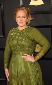Adele (wearing Givenchy) at arrivals for 59th Annual GRAMMY Awards 2017 - Arrivals, STAPLES Center, Los Angeles, CA February 12, 2017. Photo By: Charlie Williams/Everett Collection