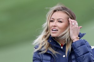 Paulina Gretzky, partner of Dustin Johnson of the United States, looks on during morning foursome matches of the 2016 Ryder Cup at Hazeltine National Golf Club on September 30, 2016 in Chaska, Minnesota.  (Photo by Streeter Lecka/Getty Images)