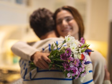 Gifting a bouquet of flowers