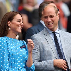 Catherine, Duchess of Cambridge and Prince William, Duke of Cambridge watch from the Royal Box as Novak Djokovic of Serbia wins against Jannik Sinner of Italy during their Men's Singles Quarter Final match on day nine of The Championships Wimbledon 2022 at All England Lawn Tennis and Croquet Club on July 05, 2022 in London, England.