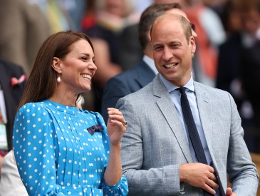 Catherine, Duchess of Cambridge and Prince William, Duke of Cambridge watch from the Royal Box as Novak Djokovic of Serbia wins against Jannik Sinner of Italy during their Men's Singles Quarter Final match on day nine of The Championships Wimbledon 2022 at All England Lawn Tennis and Croquet Club on July 05, 2022 in London, England.