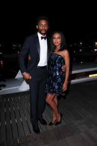 VENICE, ITALY - SEPTEMBER 02: Nnamdi Asomugha and Kerry Washington attend Giorgio Armani "One Night In Venice" on September 02, 2023 in Venice, Italy. (Photo by Jacopo Raule/Getty Images )