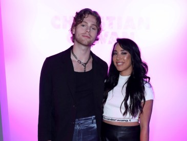 NEW YORK, NEW YORK - SEPTEMBER 10: (L-R) Luke Hemmings and Sierra Deaton attend the front row for Christian Cowan during New York Fashion Week: The Shows at Gallery II at Spring Studios on September 10, 2019 in New York City.