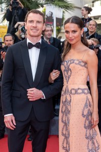 CANNES, FRANCE - MAY 21: Alicia Vikander and Michael Fassbender attend the "Firebrand (Le Jeu De La Reine)" red carpet during the 76th Cannes Film Festival on May 21, 2023 in Cannes, France. (Photo by Marc Piasecki/FilmMagic)