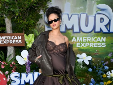 Rihanna at Paramount Pictures "Smurfs" Los Angeles Premiere held at Paramount Theater on July 13, 2025 in Los Angeles, California. (Photo by Michael Buckner/Variety via Getty Images)