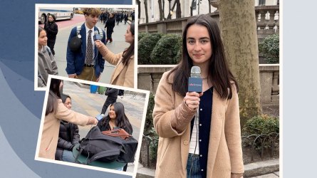 SheKnows' Gen Z correspondent Ivy Becker interviewing teens.