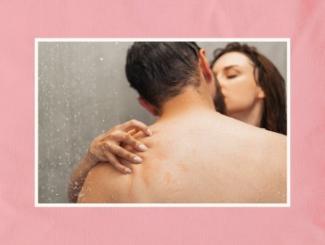 Couple kissing in the shower