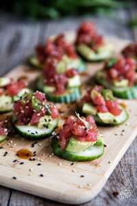 15 Easy, Elegant Appetizer Ideas for Your Oscars Viewing Party: Ahi Tuna Cucumber Bites