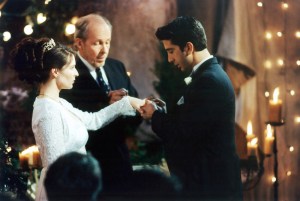 FRIENDS, from left: Helen Baxendale, Peter Eyre, David Schwimmer, 'The One with Ross' Wedding', (Season 4, ep. 424, aired May 7, 1998), 1994-2004. ©Warner Brothers / Courtesy: Everett Collection
