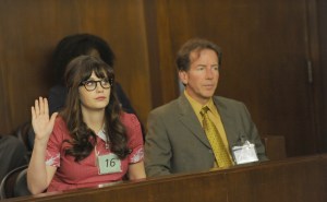 NEW GIRL, left: Zooey Deschanel in 'Jury Duty' (Season 5, Episode 3, aired January 19, 2016). ph: Ray Mickshaw/©Fox/courtesy Everett Collection