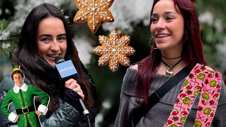 Two Gen Z young women in front of a winter background.