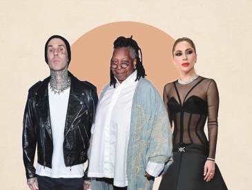 Image of Travis Barker, Whoopi Goldberg, and Lady Gaga