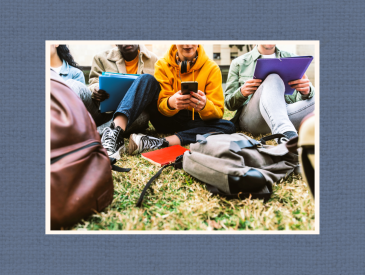 college students on campus