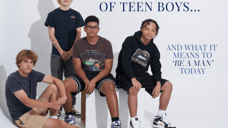 Group of teen boys posing for a photo.