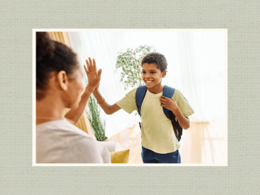 boy leaving for school