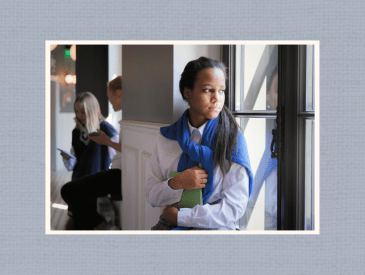 nervous girl at school